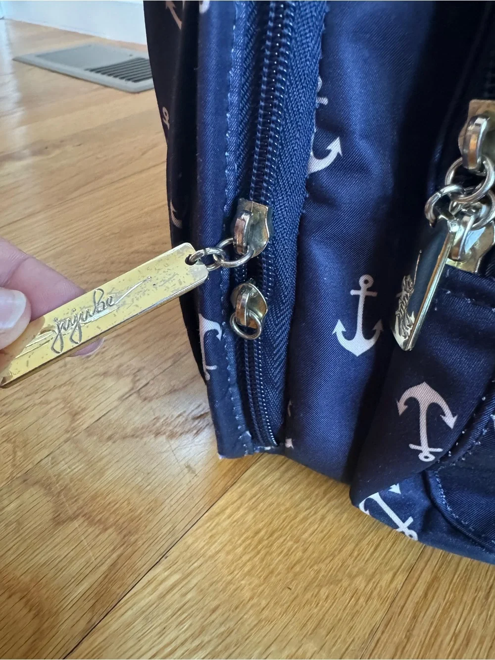 Ju-Ju-Be Legacy The Admiral Navy Anchor Print BFF Diaper Bag Backpack